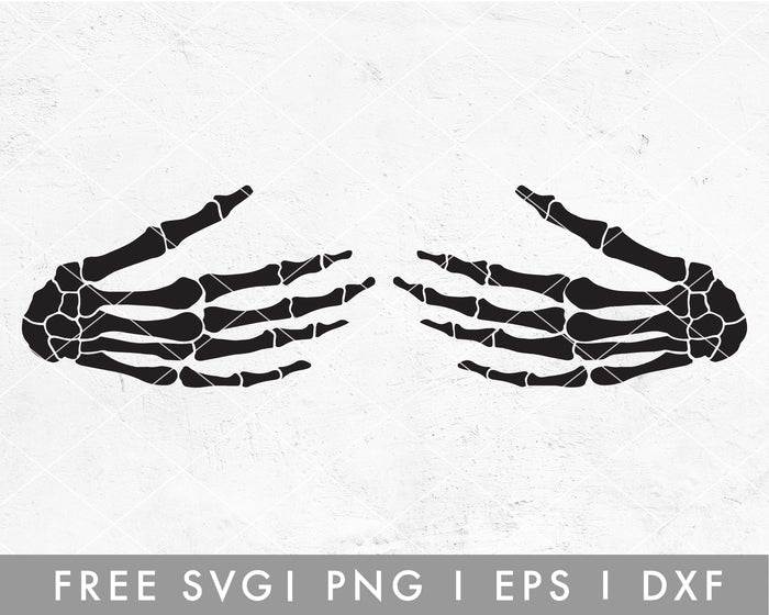 FREE Hugging Skeleton Hands SVG Cut File for Cricut, Cameo Silhouette
