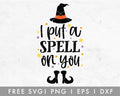 FREE I Put a Spell On You SVG Cut File for Cricut, Cameo Silhouette | Halloween SVG Cut File for Kids
