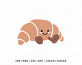 FREE Kawaii Croissant SVG | Cozy Cafe SVG