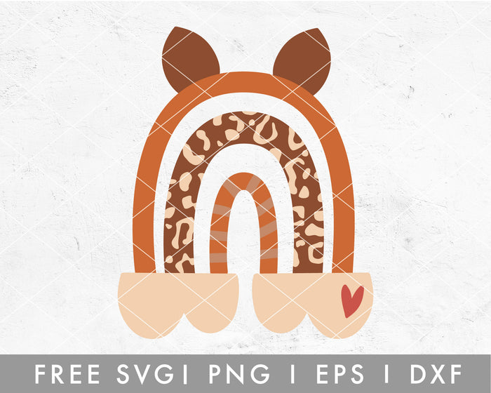 FREE Leopard Boho Rainbow SVG File for Cricut, Cameo Silhouette | Free SVG Cut File