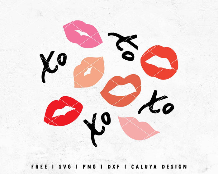 FREE Lips SVG | xo SVG | Valentine's Day SVG Cut File for Cricut, Cameo Silhouette | Free SVG Cut File