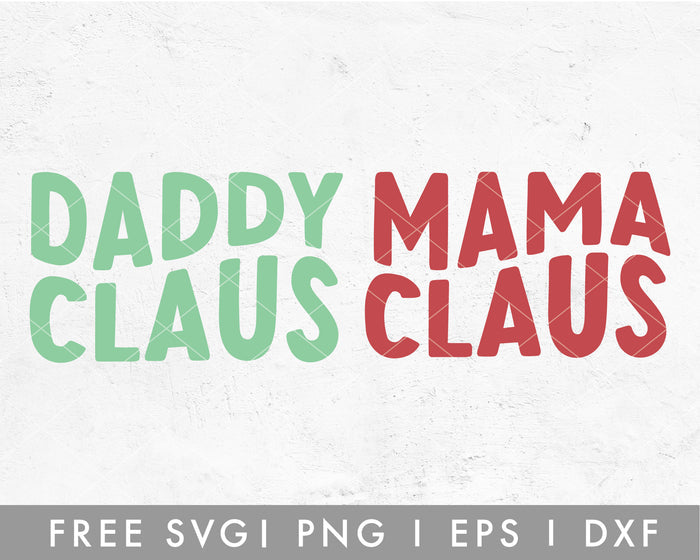 FREE Mama Daddy Claus SVG