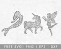 FREE Mandala SVG | Mermaid, Unicorn, Fairy SVG Cut File for Cricut, Cameo Silhouette | Free SVG Cut File