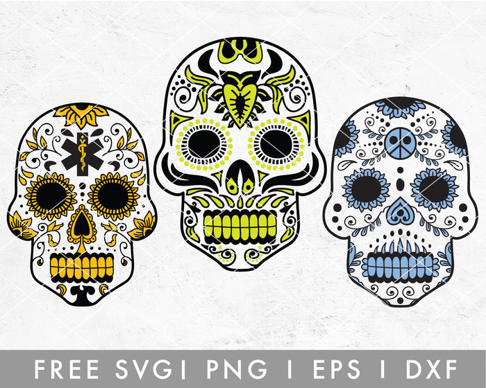 FREE Medic Sugar Skull SVG Cut File for Cricut, Cameo Silhouette