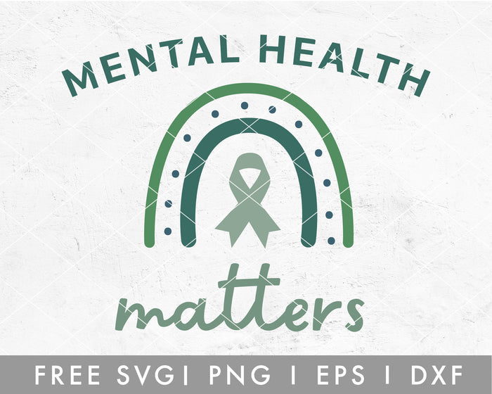 FREE Mental Health Boho Rainbow SVG Cut File for Cricut, Cameo Silhouette