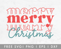 FREE Merry Christmas Retro Style SVG