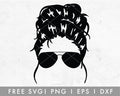 FREE Messy Bun Sunglass SVG
