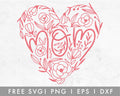FREE Mom Floral Heart SVG