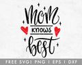 FREE Mom Knows Best SVG Cut File for Cricut, Cameo Silhouette | Free SVG Cut File