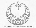FREE Moon SVG | Floral SVG | Zentangle SVG Cut File for Cricut, Cameo Silhouette | Free SVG Cut File