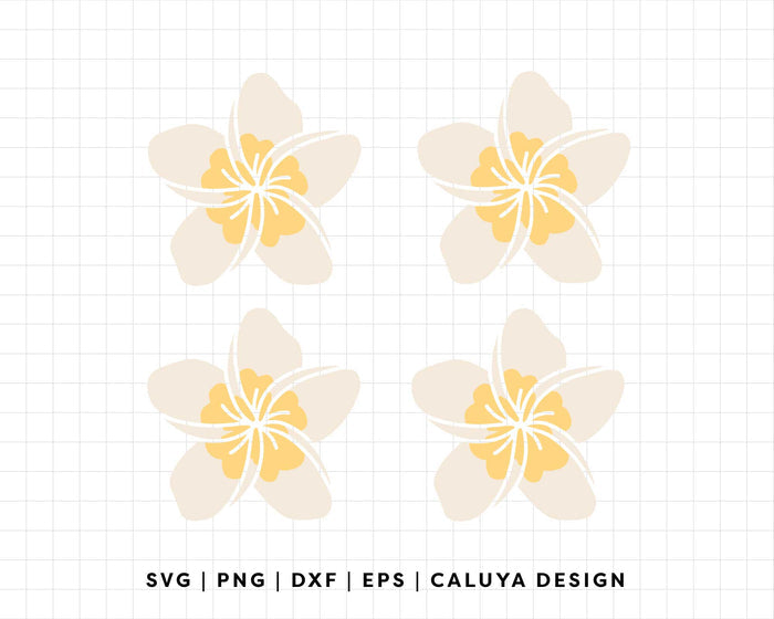 FREE Plumeria Flower SVG | Tropical Flower SVG Solid Ver