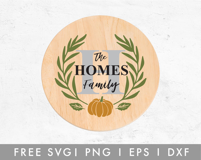 FREE Pumpkin Fall Wreath SVG