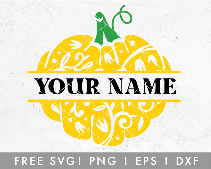 FREE Pumpkin Split Monogram SVG