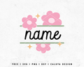 FREE Retro Flower Monogram SVG | Split Monogram SVG Cut File for Cricut, Cameo Silhouette | Free SVG Cut File
