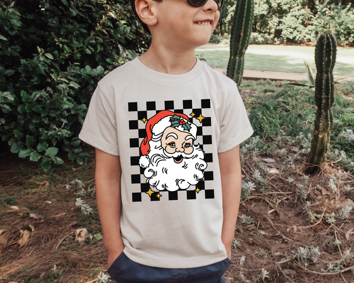 FREE Retro Santa SVG | Checkered Retro Christmas SVG for Cricut