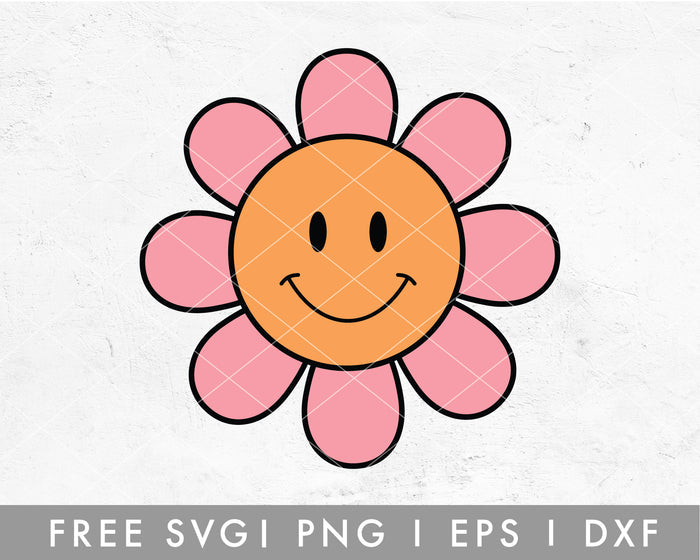 FREE Retro Smiley Flower SVG