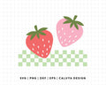 FREE Retro Strawberry SVG | Checkered Strawberry SVG