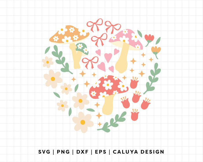 FREE Romantic Mushroom SVG | Cute Mushroom SVG