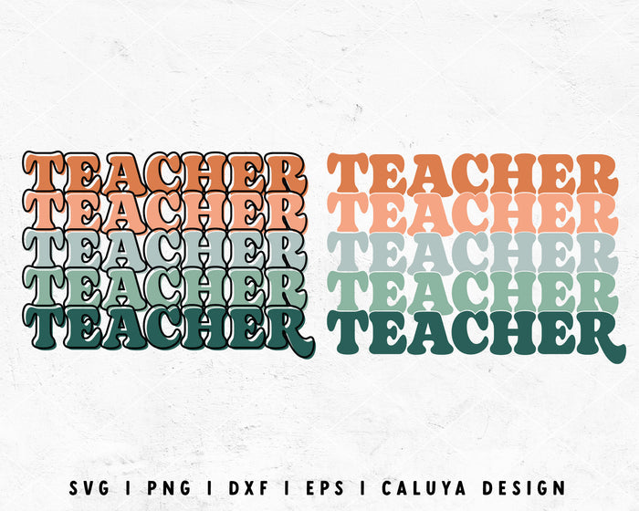 FREE Stacked Teacher SVG | Teacher Shirt SVG