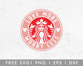 FREE Valentine Starbucks Logo Frame SVG