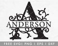 FREE Vine Split Monogram SVG Cut File for Cricut, Cameo Silhouette