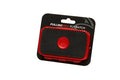 Fulling Mill Fly Patch Box in black with red trim, designed to hold and organize fishing flies securely, shown with packaging for retail display.