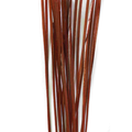 Close-up of multiple slender, reddish-brown Fulling Mill Stripped Quills used for fly fishing tackle, showing their smooth, glossy texture and natural material.