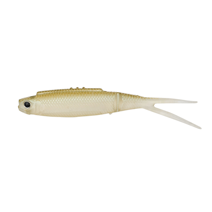 Galápagos Highroll fishing lure designed with a lifelike fish body and forked tail in translucent beige and gold tones, ideal for enhancing fishing tackle.