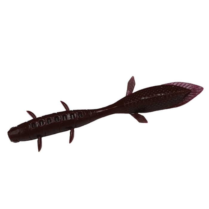 Galápagos Kubire Unagi 4" soft fishing lure in dark brown with textured body and segmented tail designed for realistic movement in water.