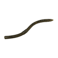 Galápagos Lashwave soft plastic fishing lure in brown with segmented, ribbed body designed to mimic a worm for effective fishing tackle use.
