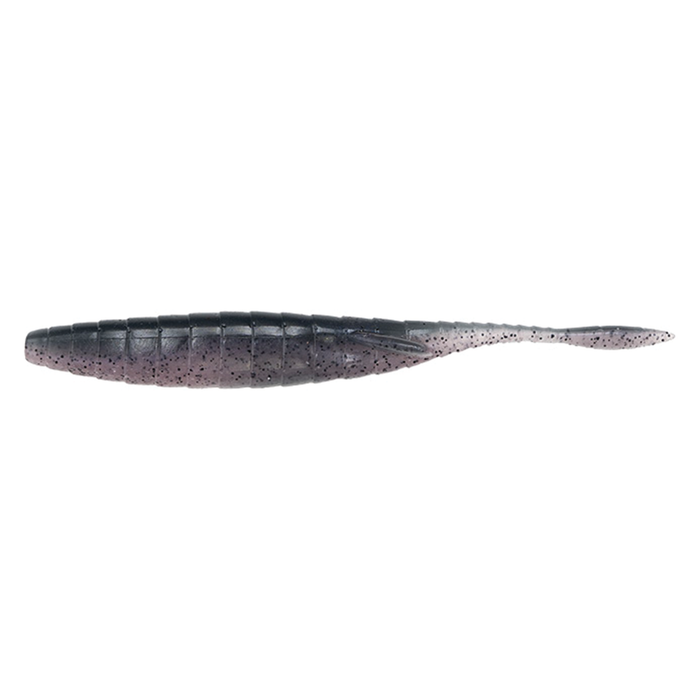 Galápagos Steer Ride 6" soft plastic fishing lure in dark purple with black speckles, designed for musky fishing tackle and fishing rods.