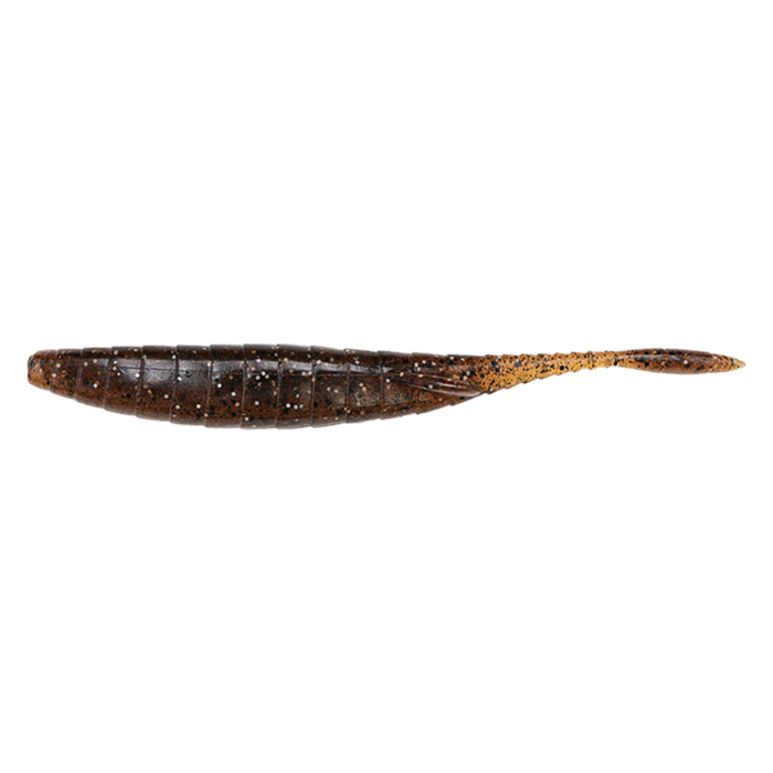 Galápagos Steer Ride 6" soft plastic fishing lure in brown with black and gold flecks, designed for effective musky fishing and fishing tackle use.