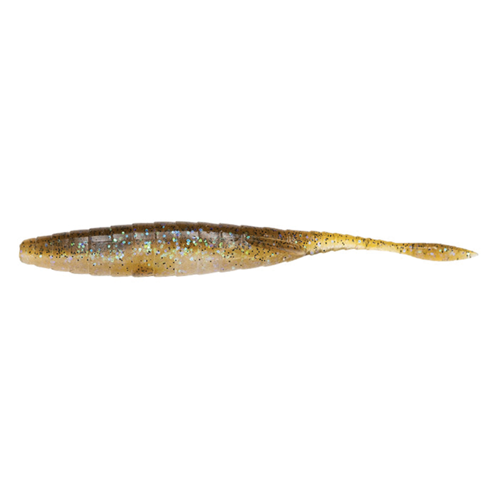 Galápagos Steer Ride 6" soft plastic fishing lure in translucent brown with green and blue glitter, designed for effective fishing tackle use.