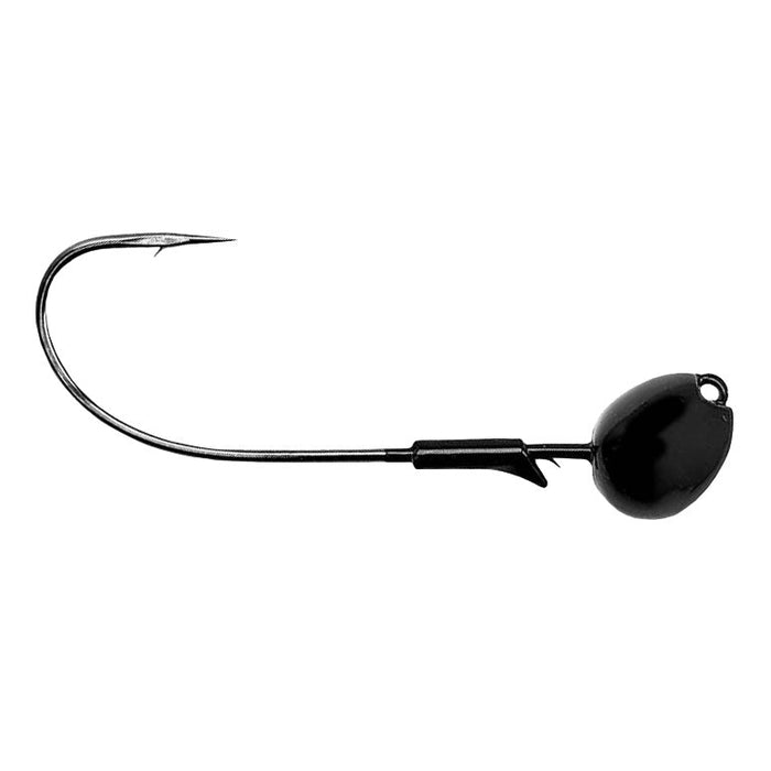 Gamakatsu G-Finesse Tricky Head Shakey Head Jig in black with a curved sharp hook and round weighted head, designed for precision fishing tackle and lure applications.