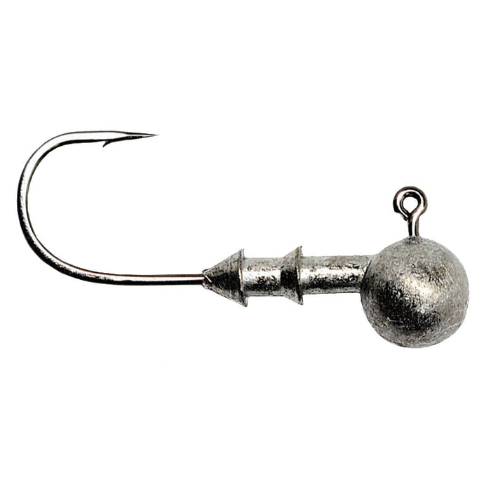 Gamakatsu Round 26 Jig Head featuring a sharp fishing hook attached to a weighted round metal head designed for effective fishing tackle and lure setup.