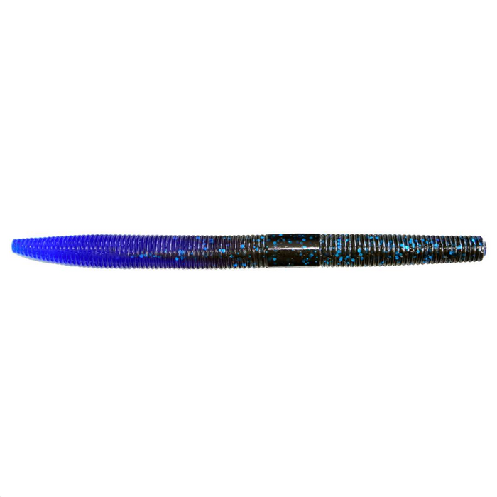 Gambler Lures 5 1/4" Fat Ace Stick Bait in blue and black with glitter accents, a soft plastic fishing lure designed for freshwater fishing tackle.