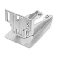 Garmin Heavy Duty Transom Mount with Spray Shield (4/8/12-pin Transducers) 010-12006-11, a silver metal bracket designed for secure mounting of marine electronics on a boat transom.