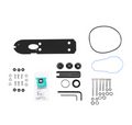Garmin Transducer Replacement Kit For Force Kraken Trolling Motor Nose Cone Not Included with various mounting hardware, gaskets, screws, washers, and installation tools for marine electronics maintenance.