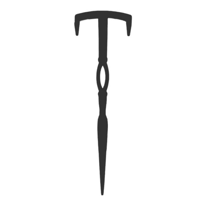 Black plastic fishing lure tool shaped like a T with a pointed handle and central grip, used for setting up or adjusting fishing tackle, identified as GeeCrack Neko Hack.