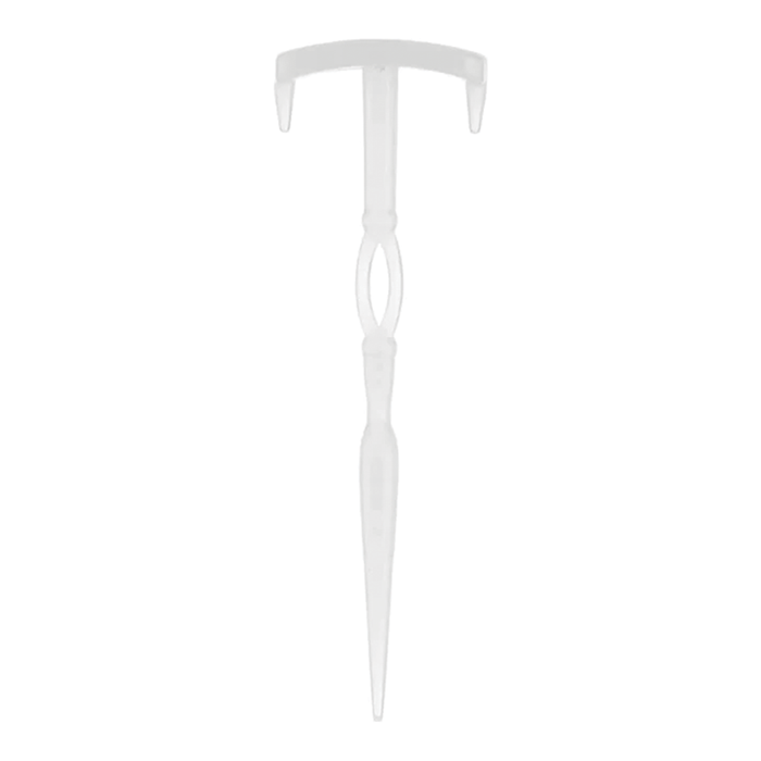 Clear soft plastic fishing lure shaped with a tapered body and twin tail appendages designed for finesse fishing, identified as GeeCrack Neko Hack.