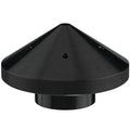 Black conical fishing tackle accessory with a smooth finish, featuring a centrally located hole and textured grip edge, designed for use with fishing equipment, GFEL-LG-BK-DP.