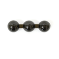 Grayz G-Ball fishing lure featuring three glossy dark spheres connected by a short rectangular section, designed for musky fishing tackle.