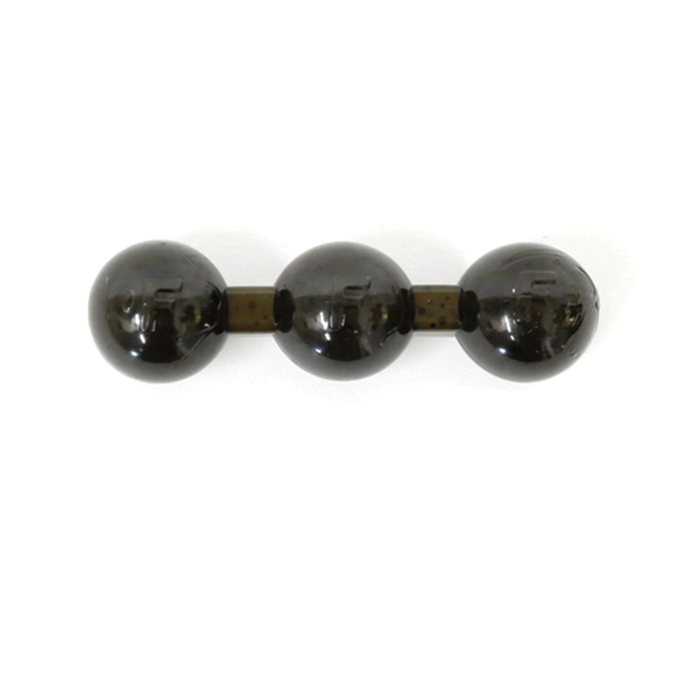 Grayz G-Ball fishing lure featuring three glossy dark spheres connected by a short rectangular section, designed for musky fishing tackle.