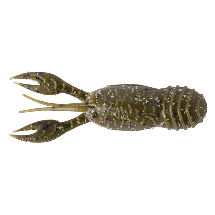 Soft plastic fishing lure resembling a crawfish with detailed claws and segmented body, the Great Lakes Finesse Juvy Craw designed for fishing tackle use.