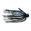 Greenfish Tackle Crawball Living Rubber Football Jig featuring a black and blue skirt with flexible rubber strands designed for effective fishing tackle use.
