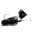 Greenfish Tackle HammerHead Buzzbait featuring a black skirt and sharp single hook designed for effective fishing tackle use in musky and other freshwater fishing.
