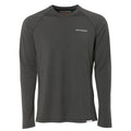 Grundens Light Crew Top in dark gray with long sleeves, crew neckline, and lightweight fabric designed for comfortable fishing and outdoor activities.