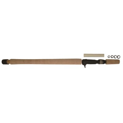Handle Kit - Cast 14" Rear Grip featuring a natural cork finish, ergonomic black reel seat, and accompanying small rings and a white spacer for fishing rod assembly.