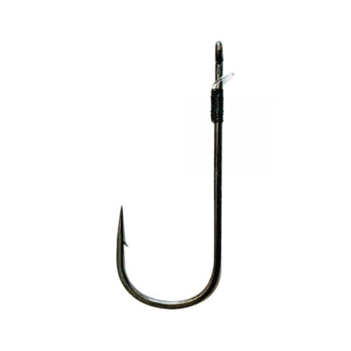 Hayabusa FPP Heavy Duty Straight Shank Hook, shown in close-up, is a strong metal fishing hook designed for durable use in fishing tackle.
