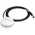 Humminbird AS GPS HS N2K marine electronic device with a white round sensor housing and attached black cable featuring a connector, used for fishing tackle navigation.